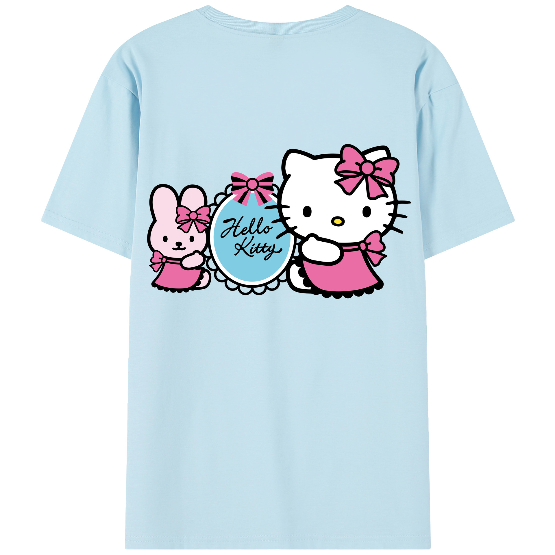 （画像用） Hello Kitty ハローキティ 綿100％半袖Tシャツ（背面プリント）